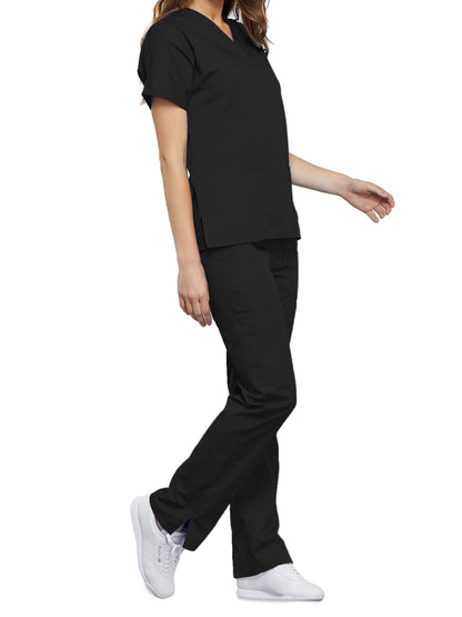 Women's 2-Pocket V-Neck Scrub Top - 4700 - Black