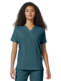 Women's 2-Pocket V-Neck Top - 4700 - Caribbean Blue