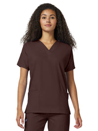 Women's 2-Pocket V-Neck Top - 4700 - Chocolate