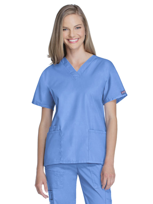 Women's 2-Pocket V-Neck Scrub Top - 4700 - Ciel