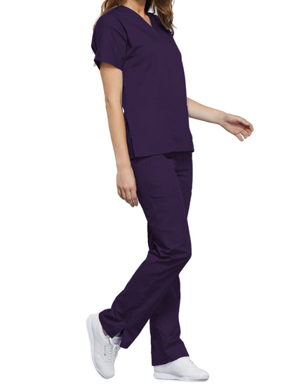 Women's 2-Pocket V-Neck Scrub Top - 4700 - Eggplant