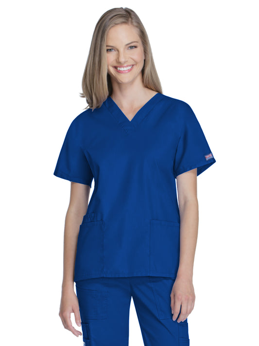 Women's 2-Pocket V-Neck Scrub Top - 4700 - Galaxy Blue