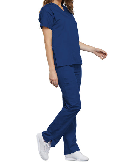 Women's 2-Pocket V-Neck Scrub Top - 4700 - Galaxy Blue