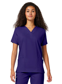 Women's 2-Pocket V-Neck Top - 4700 - Grape