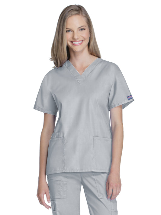 Women's 2-Pocket V-Neck Scrub Top - 4700 - Grey