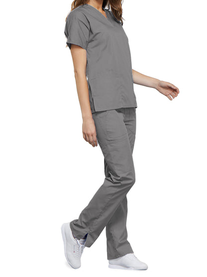 Women's 2-Pocket V-Neck Scrub Top - 4700 - Grey