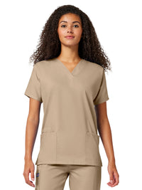 Women's 2-Pocket V-Neck Top - 4700 - Khaki