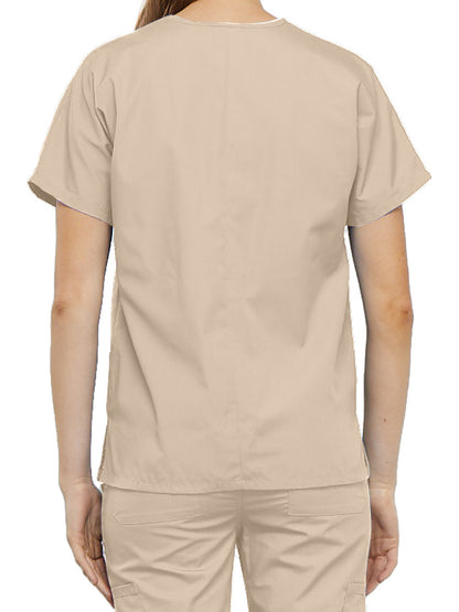 Women's 2-Pocket V-Neck Scrub Top - 4700 - Khaki