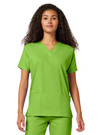 Women's 2-Pocket V-Neck Top - 4700 - Lime Green