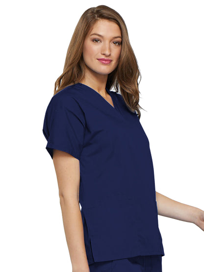 Women's 2-Pocket V-Neck Scrub Top - 4700 - Navy