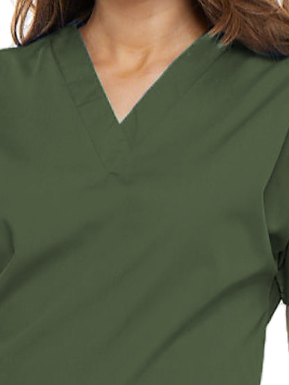 Women's 2-Pocket V-Neck Scrub Top - 4700 - Olive