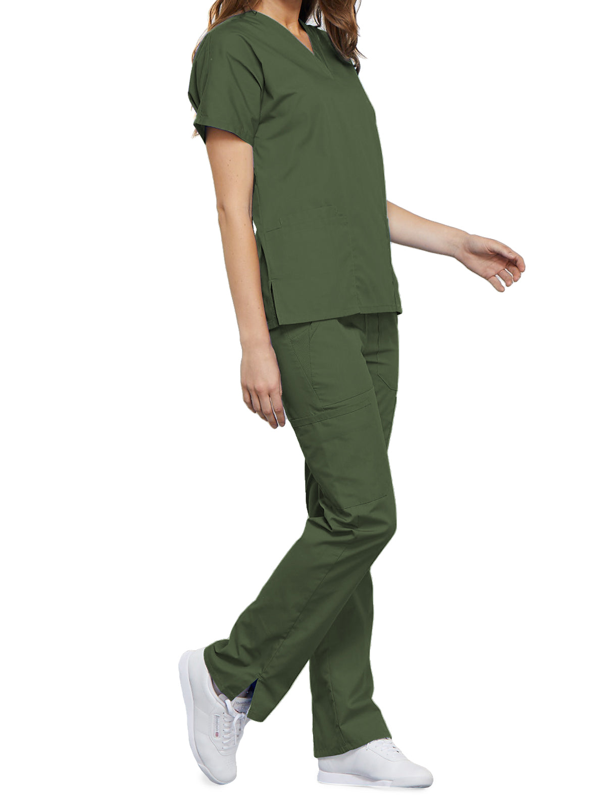 Women's 2-Pocket V-Neck Scrub Top - 4700 - Olive