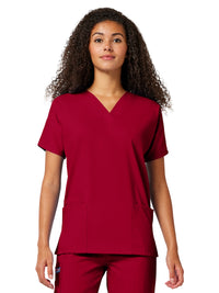 Women's 2-Pocket V-Neck Top - 4700 - Red