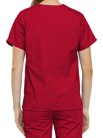 Women's 2-Pocket V-Neck Scrub Top - 4700 - Red