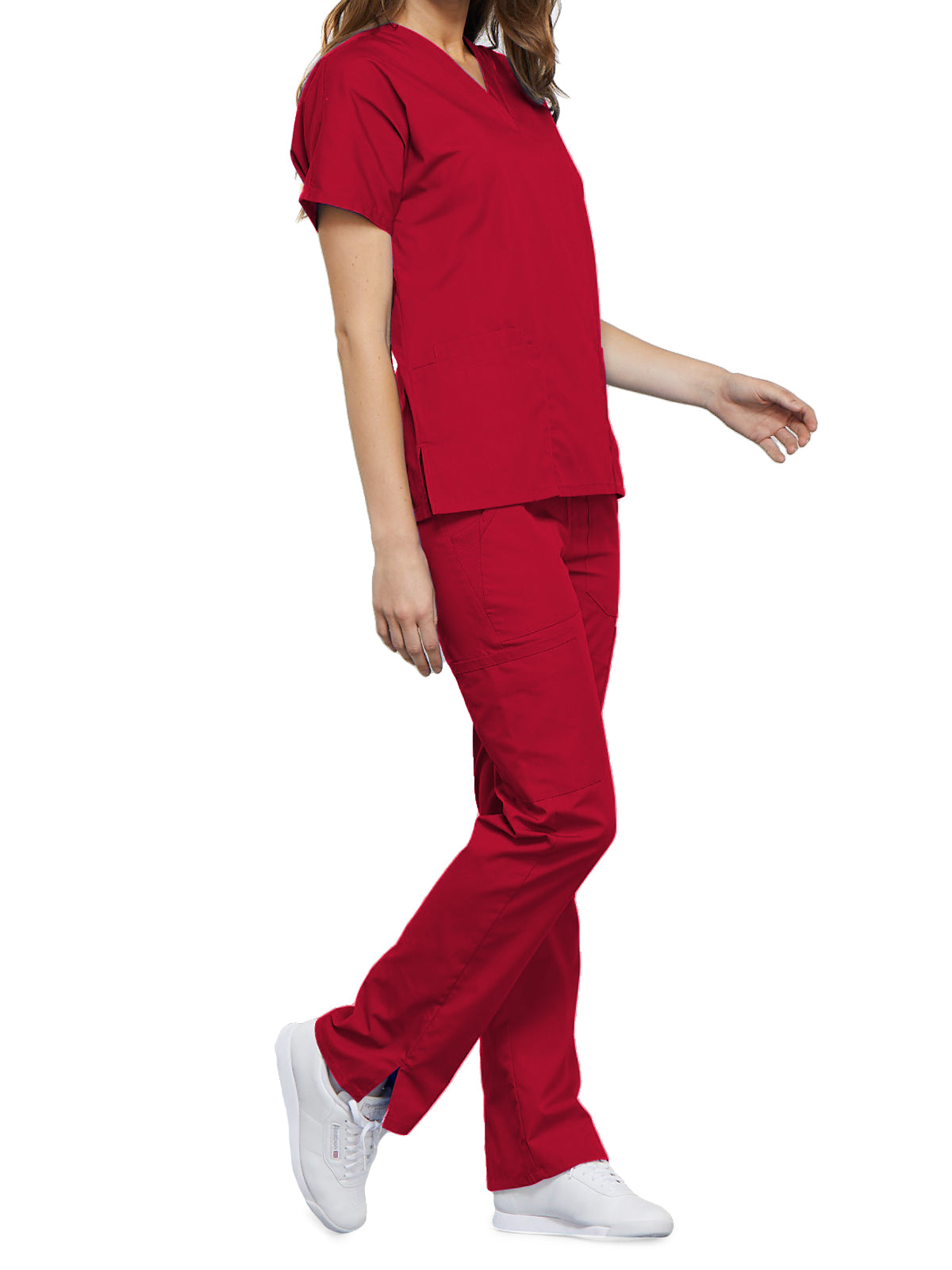 Women's 2-Pocket V-Neck Scrub Top - 4700 - Red