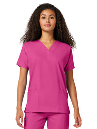 Women's 2-Pocket V-Neck Top - 4700 - Shocking Pink