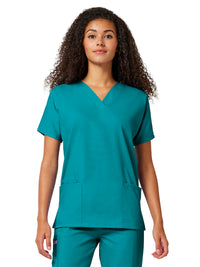 Women's 2-Pocket V-Neck Top - 4700 - Teal Blue