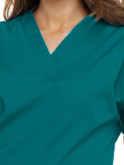 Women's 2-Pocket V-Neck Scrub Top - 4700 - Teal Blue