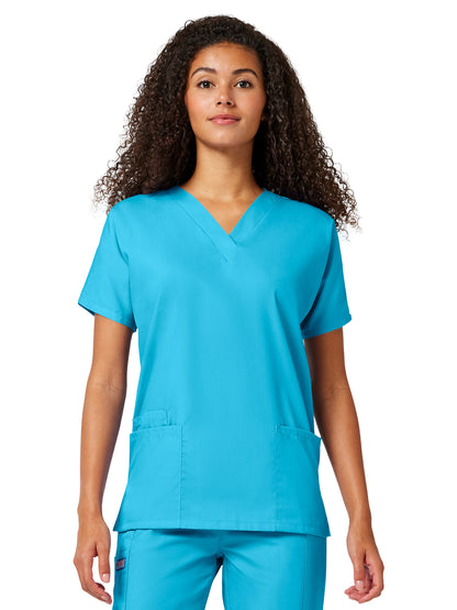 Women's 2-Pocket V-Neck Top - 4700 - Turquoise