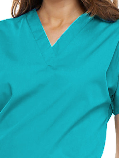 Women's 2-Pocket V-Neck Scrub Top - 4700 - Turquoise