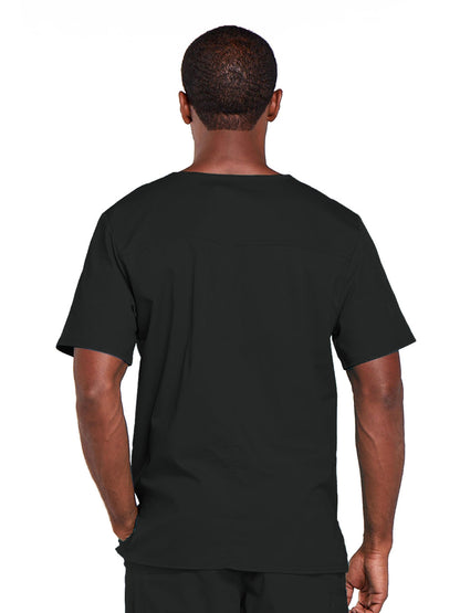 Unisex 2-Pocket V-Neck Scrub Top - 4725 - Black