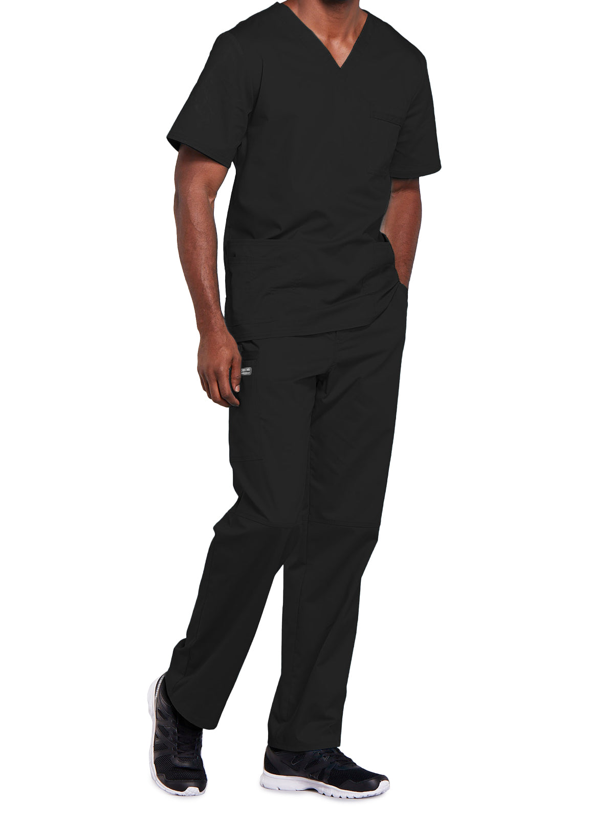 Unisex 2-Pocket V-Neck Scrub Top - 4725 - Black