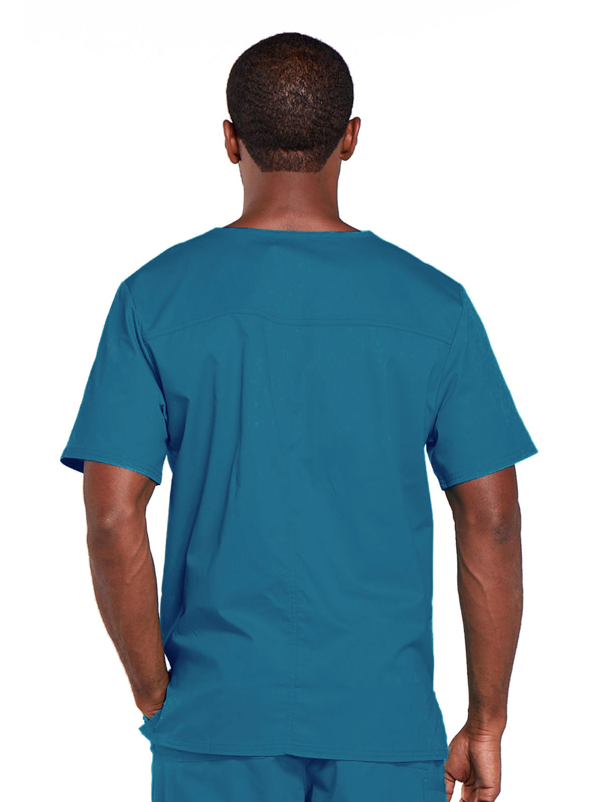 Unisex 2-Pocket V-Neck Scrub Top - 4725 - Caribbean Blue