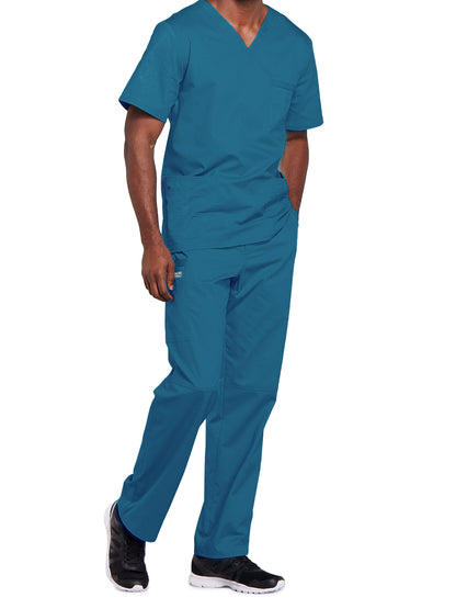 Unisex 2-Pocket V-Neck Scrub Top - 4725 - Caribbean Blue