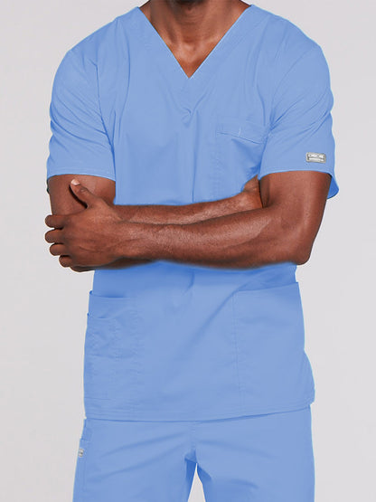 Unisex 2-Pocket V-Neck Scrub Top - 4725 - Ciel