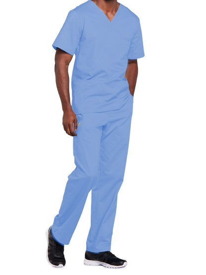 Unisex 2-Pocket V-Neck Scrub Top - 4725 - Ciel