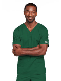 Unisex 2-Pocket V-Neck Top - 4725 - Hunter