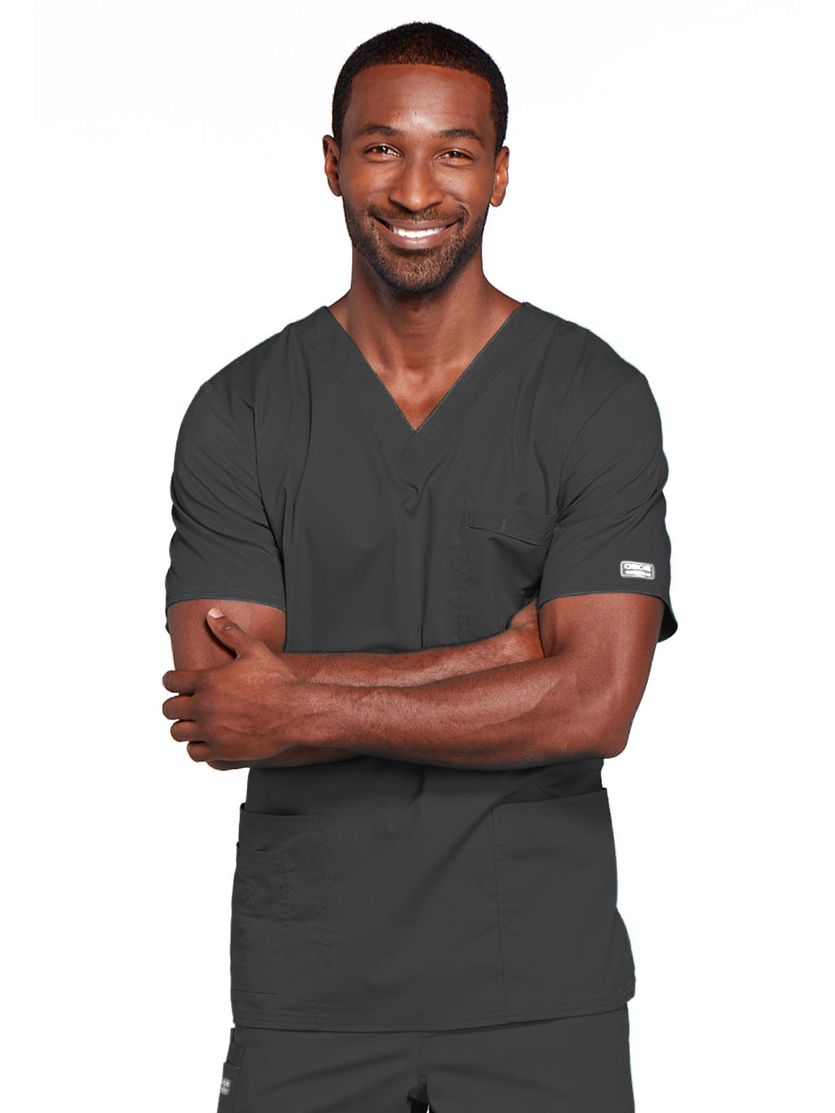 Unisex 2-Pocket V-Neck Scrub Top - 4725 - Pewter