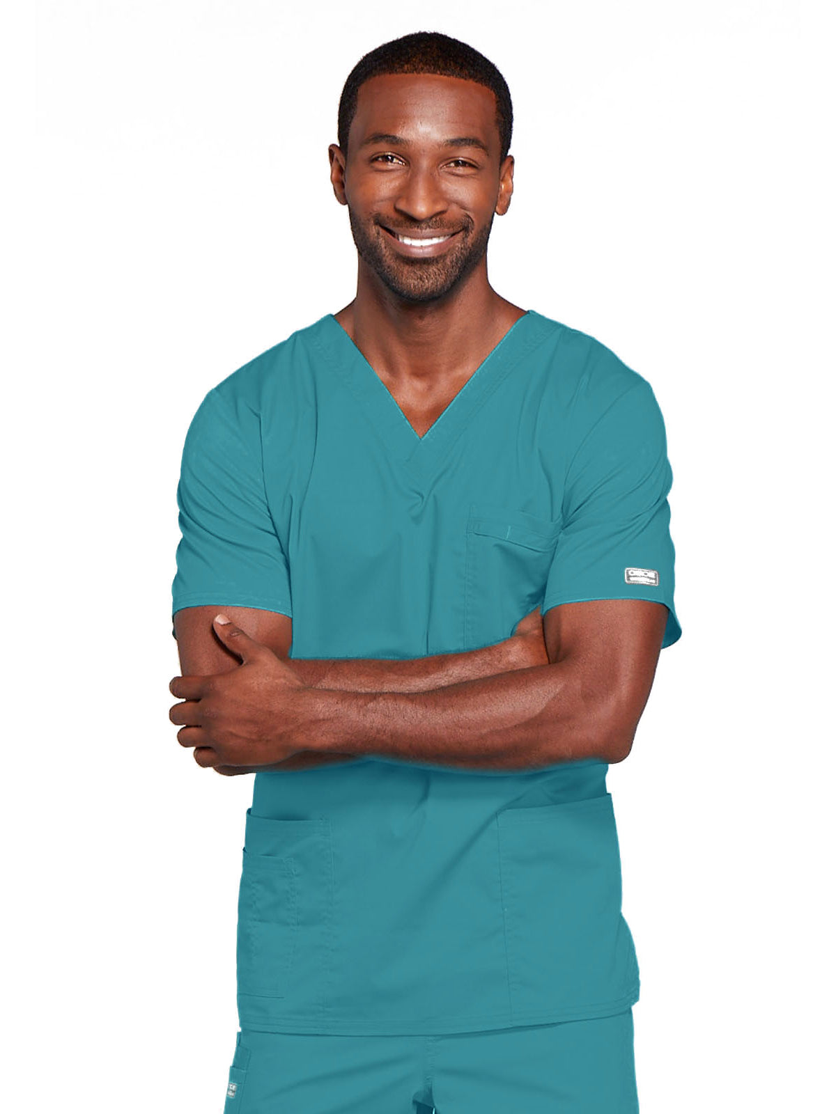 Unisex 2-Pocket V-Neck Scrub Top - 4725 - Teal Blue