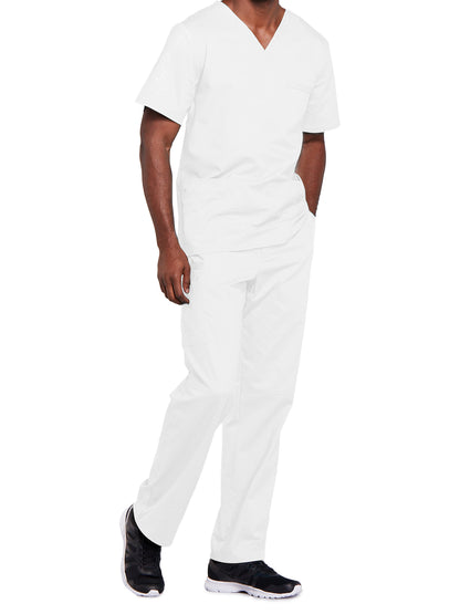 Unisex 2-Pocket V-Neck Scrub Top - 4725 - White