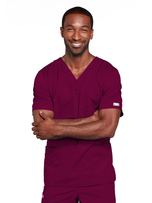 Unisex 2-Pocket V-Neck Scrub Top - 4725 - Wine