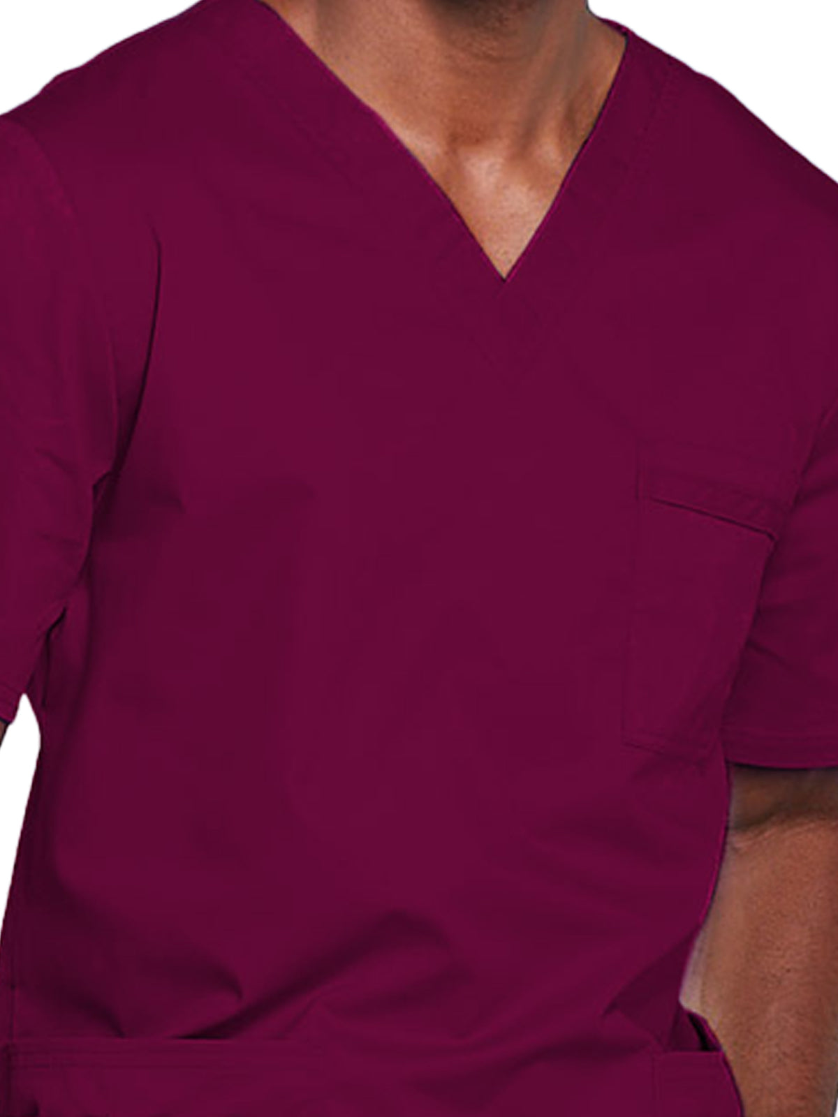 Unisex 2-Pocket V-Neck Scrub Top - 4725 - Wine