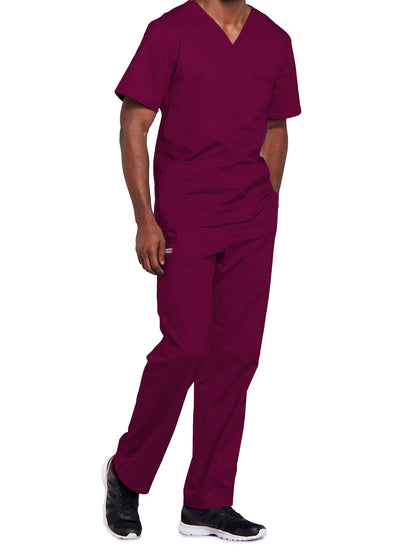 Unisex 2-Pocket V-Neck Scrub Top - 4725 - Wine