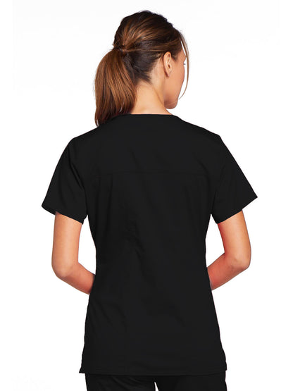 Women's 3-Pocket V-Neck Scrub Top - 4727 - Black