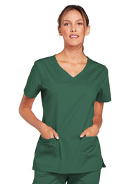 Women's 3-Pocket V-Neck Top - 4727 - Hunter