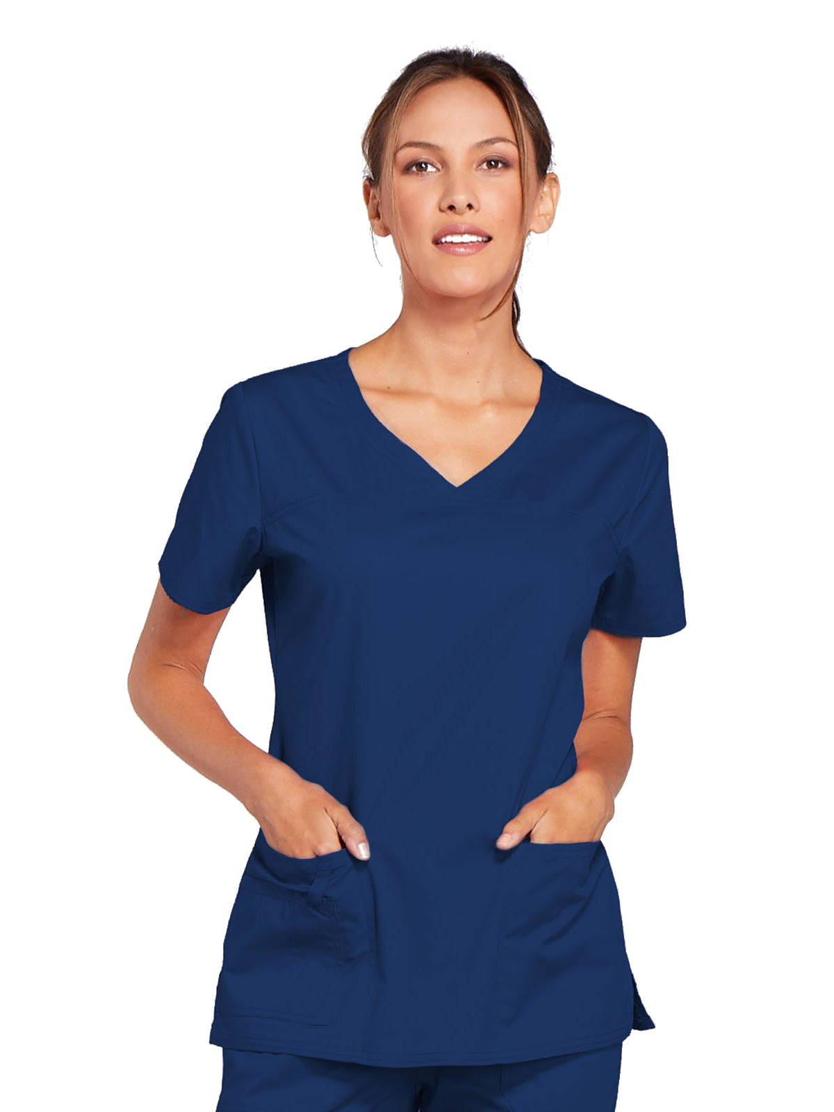 Women's 3-Pocket V-Neck Scrub Top - 4727 - Navy