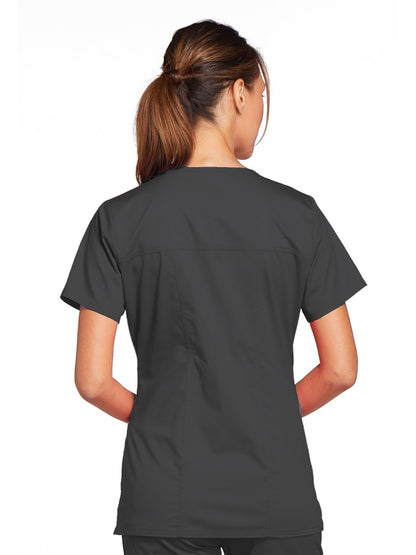 Women's 3-Pocket V-Neck Scrub Top - 4727 - Pewter