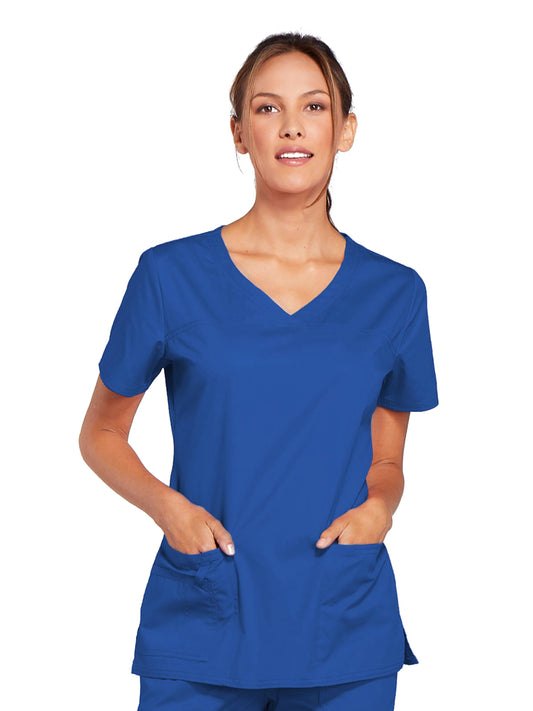 Women's 3-Pocket V-Neck Scrub Top - 4727 - Royal