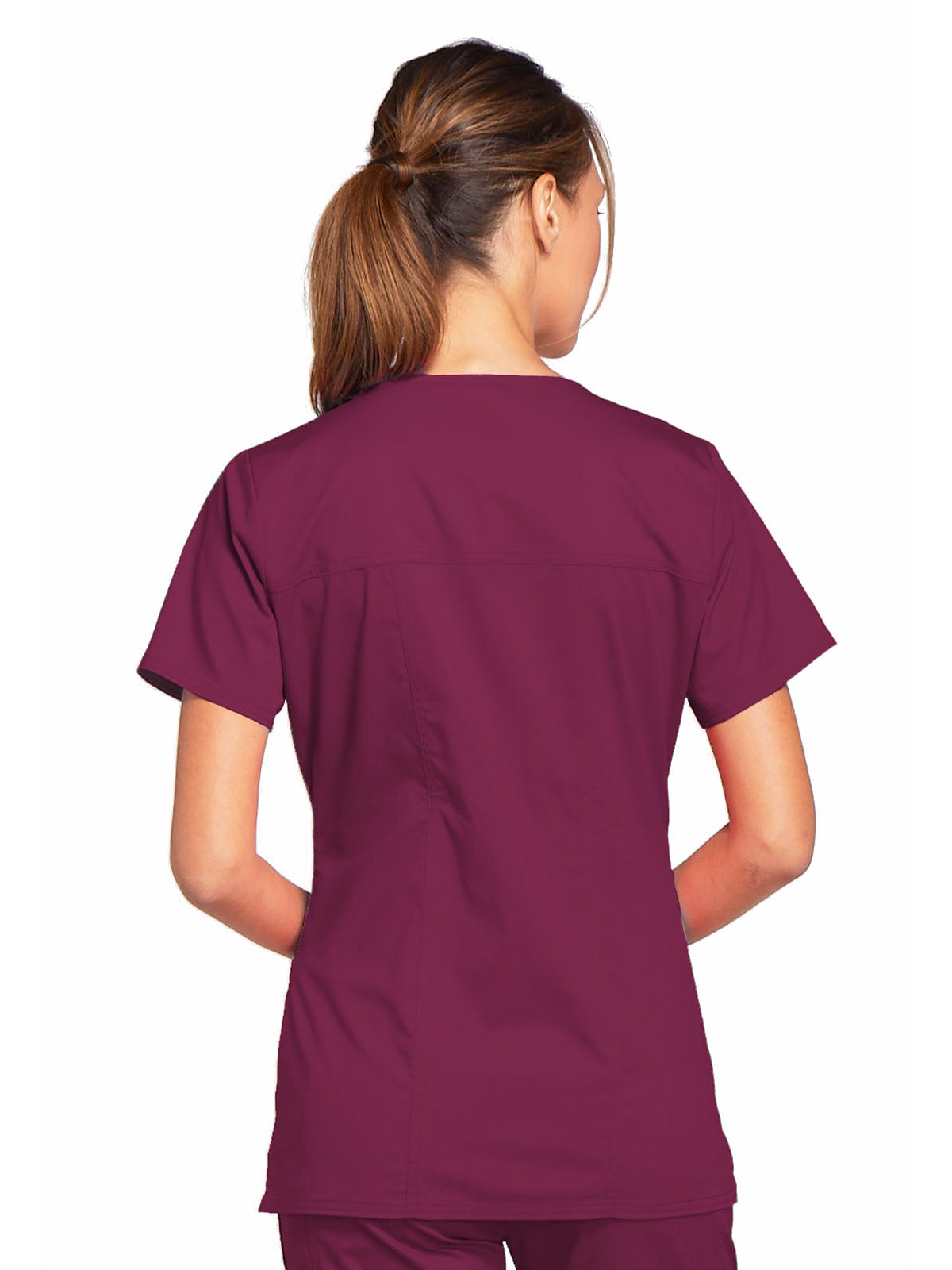 Women's 3-Pocket V-Neck Scrub Top - 4727 - Wine