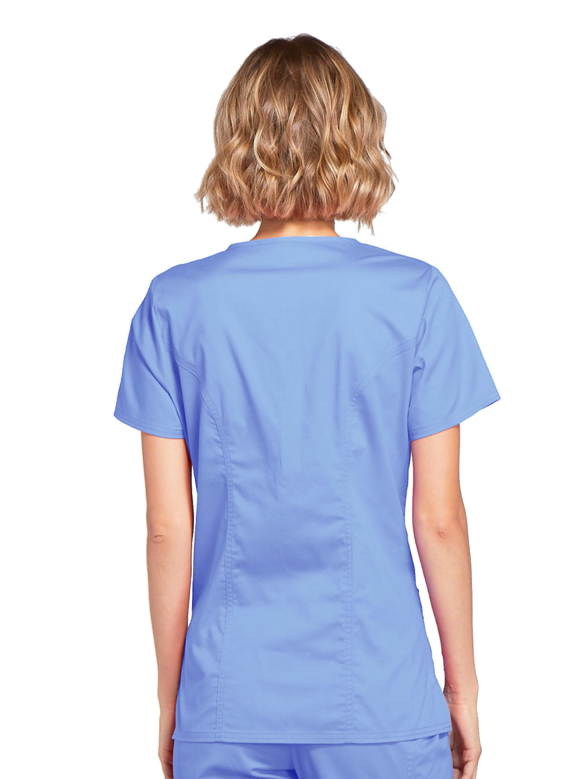 Women's 3-Pocket Mock Wrap Scrub Top - 4728 - Ciel