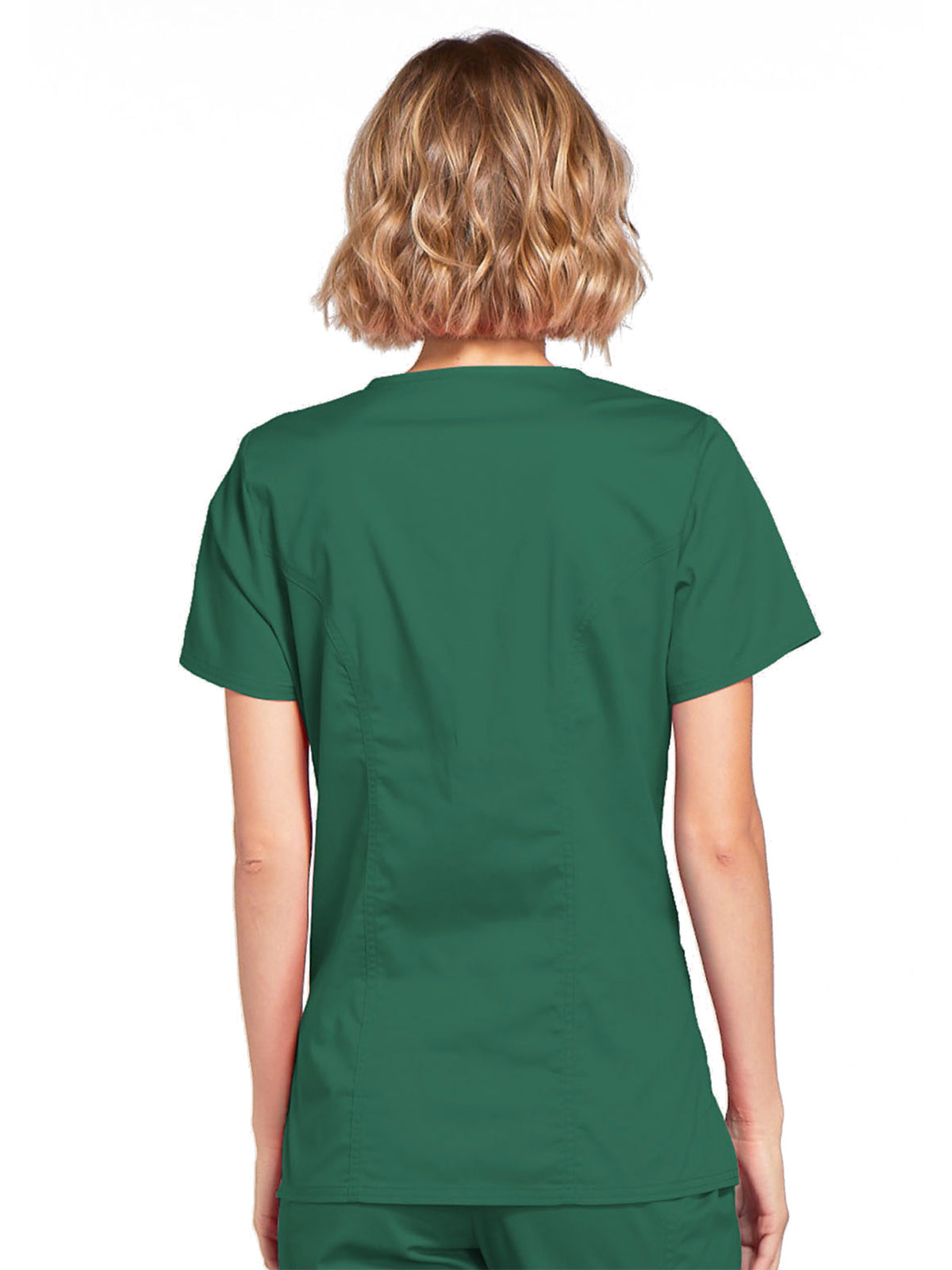 Women's 3-Pocket Mock Wrap Scrub Top - 4728 - Hunter