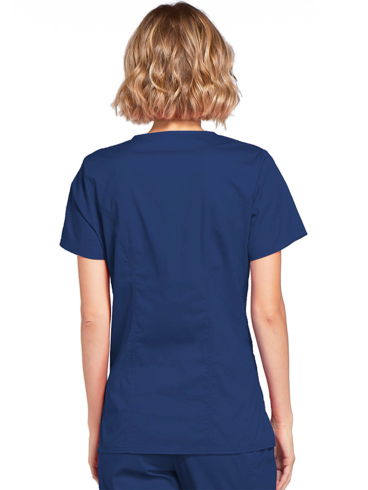 Women's 3-Pocket Mock Wrap Scrub Top - 4728 - Navy