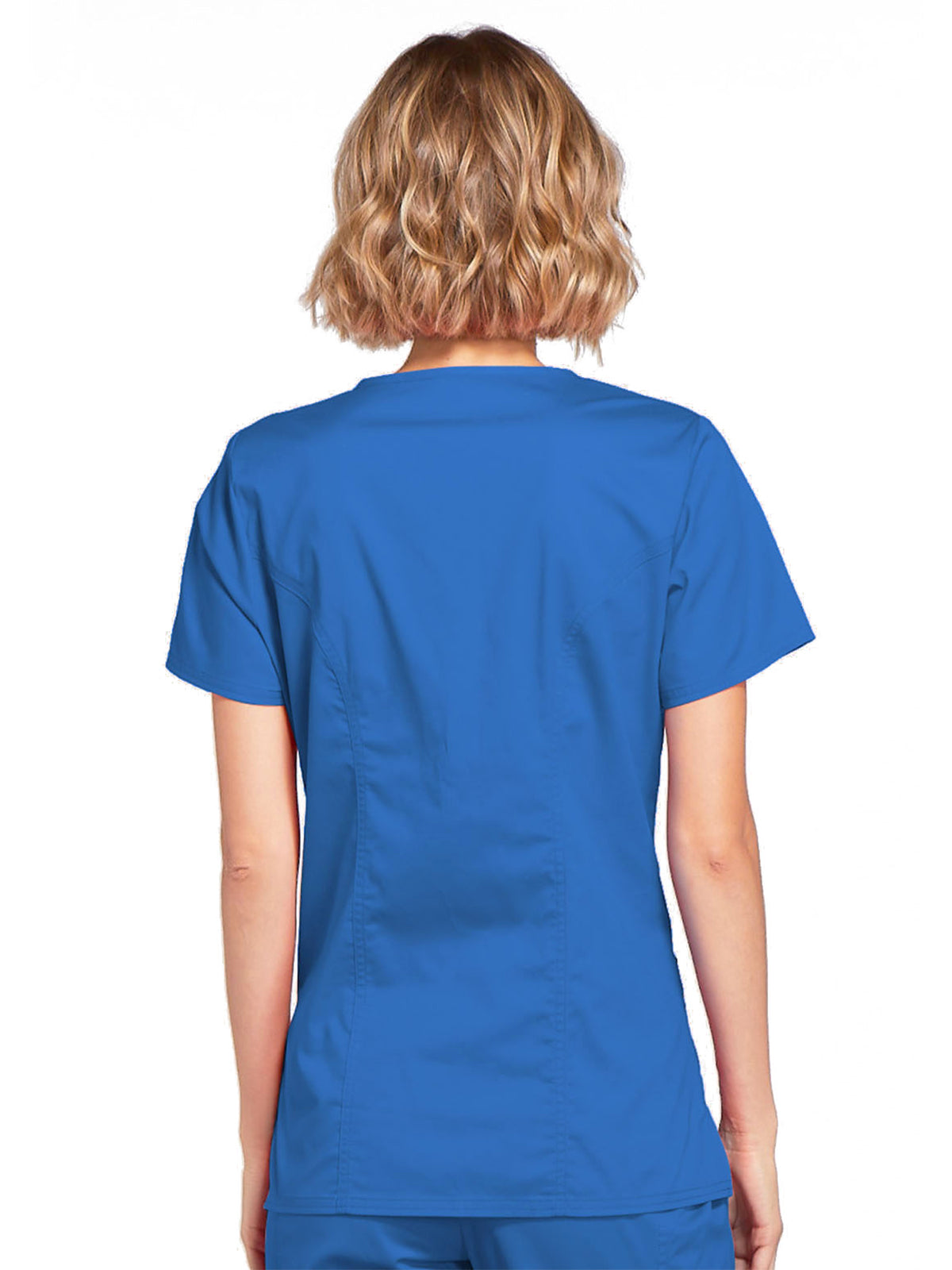 Women's 3-Pocket Mock Wrap Scrub Top - 4728 - Royal