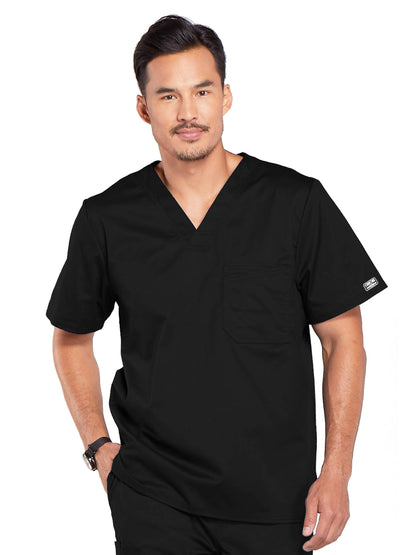 Men's Tuckable V-Neck Scrub Top - 4743 - Black