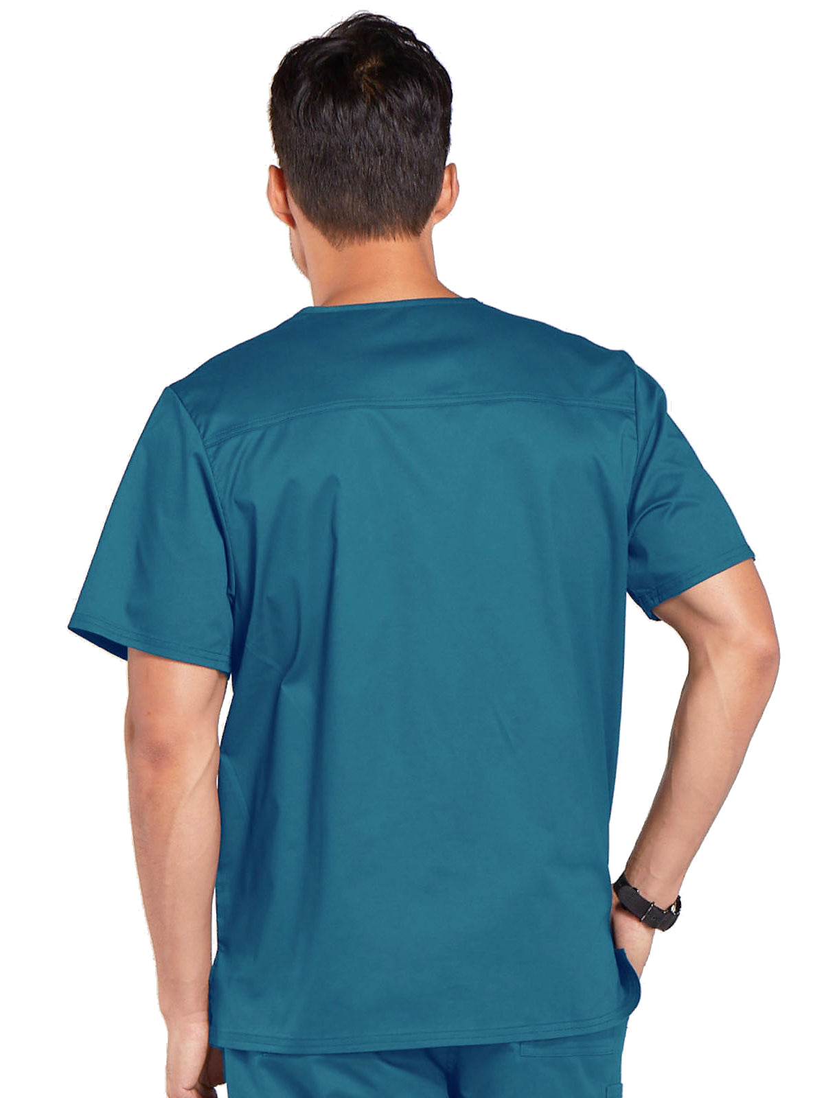 Men's Tuckable V-Neck Scrub Top - 4743 - Caribbean Blue