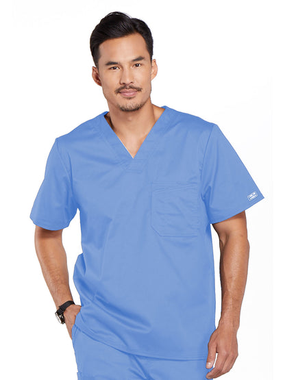 Men's Tuckable V-Neck Scrub Top - 4743 - Ciel